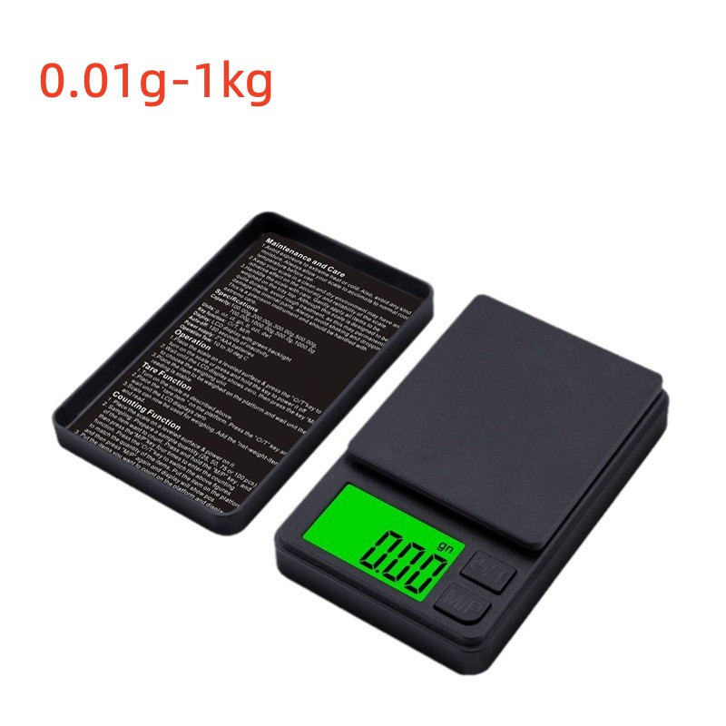 100/500g 0.01g mini digitale weegschaal hoge precisie elektronische zakweegschaal sieraden gewicht keuken draagbare elektronische weegschaal: Rood