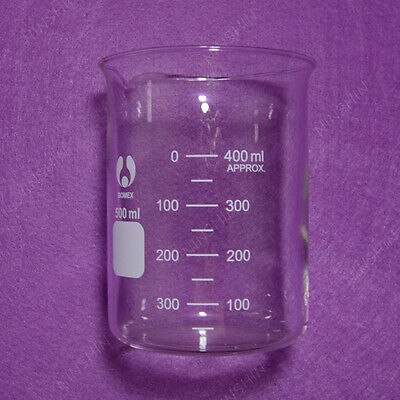 500mL Glass Beaker,Low Form,Lab Beaker with Spout Mouth,Lab Glassware