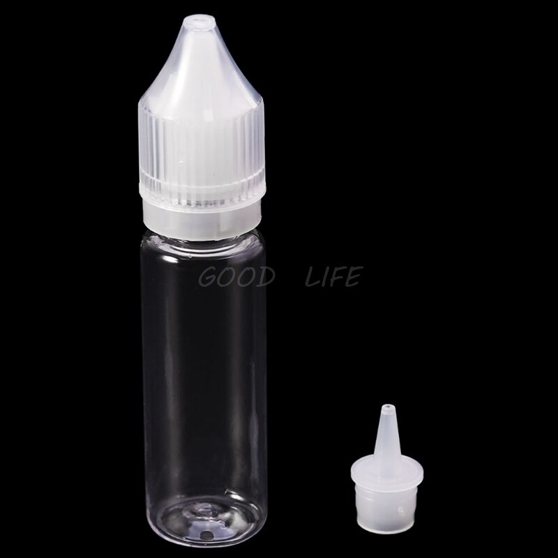 10ml-120ml pet plastic lege druppelaar vloeistof oog helder water fles lange punt dop: 15ml