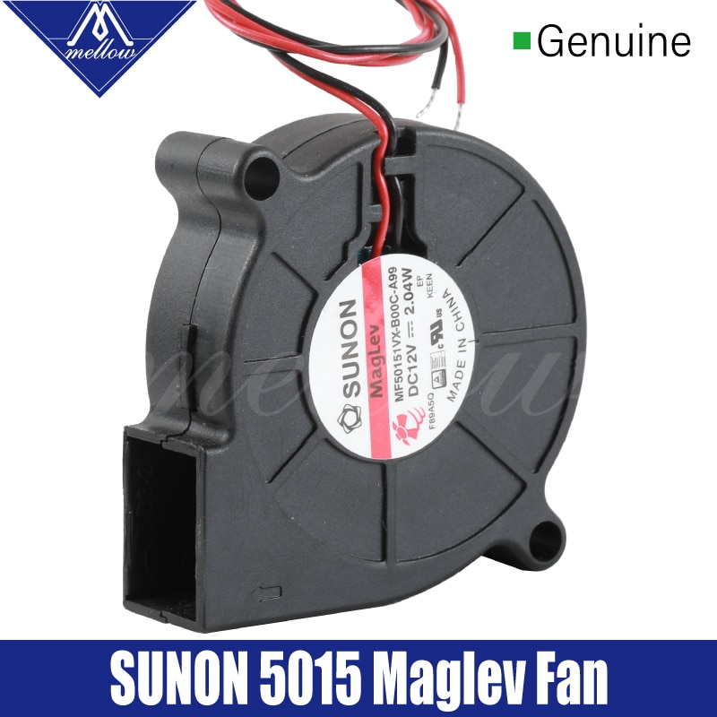 Mellow Sunon-ventilador de soplado para impresora 3D 5015 12V (hasta 24V)0.17A, ventilador de rodamiento de suspensión magnética, ventilador de refrigeración Turbo CC centrífugo 5015S