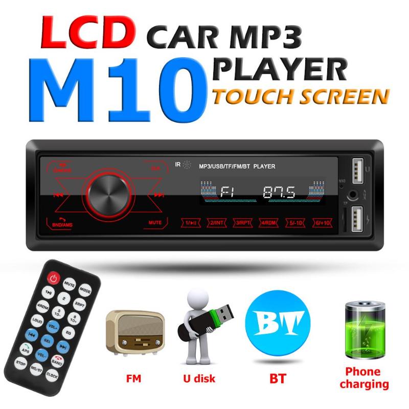 M10 1 Din Auto Stereo MP3 Speler In Dash Aux-In Fm Radio Ontvanger Hoofd Unit Bluetooth Handsfree Call multifunctionele Muziekspeler