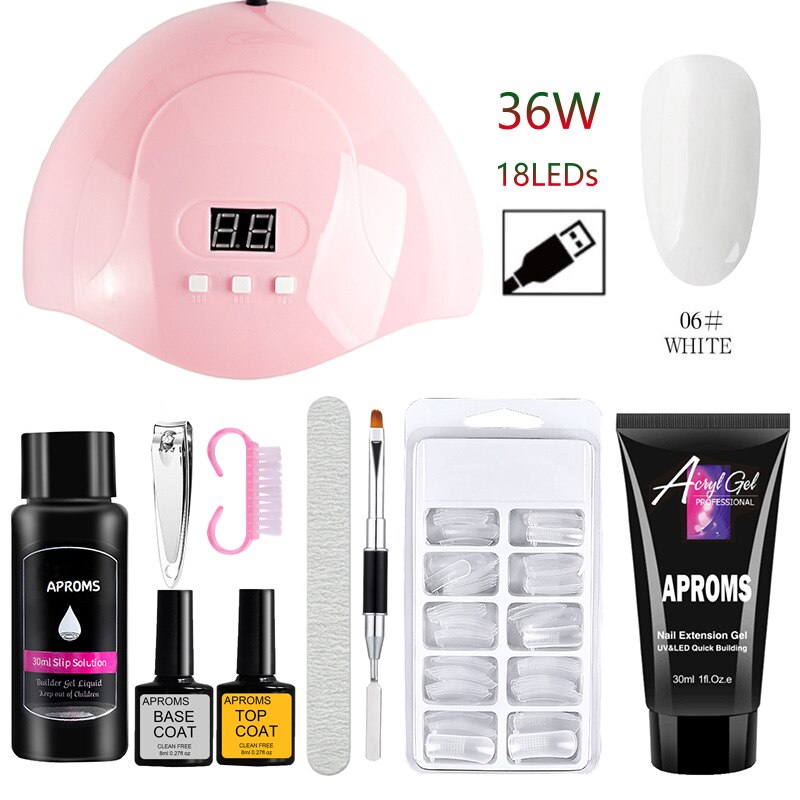 UV LED Nagel Lampe Poly Nagel Gel Erweiterung Nagel einstellen 30ML Poly Nagel Gel UV Nagel Gel Baumeister Manikübetreffend einstellen Salon Nagel Trockner Nagel Bausatz: Poly Gel 6 X3 einstellen