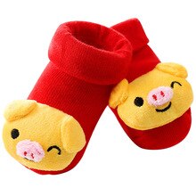 Calcetines de bebé de piso antideslizante de dibujos animados de algodón muñeca suave lindo botas recién nacido niños niñas de dibujos animados de impresión Piglet Anti-slip Calcetines: Default Title