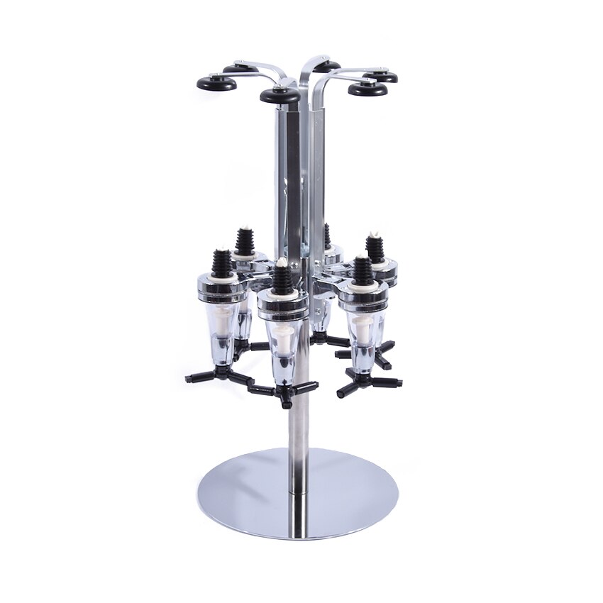 51CM 6 Bottle Wine Red Rotating Cart Bar Cocktail Theroom Liquor Beverage Dispenser Rack Wine Stand Barware Pour Frame