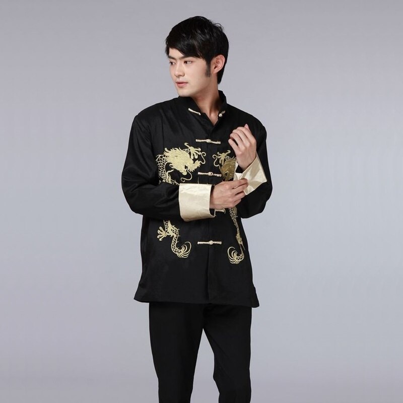 Traditional chinese clothing for men dragon costume male jacket mandarin collar suit tangzhuang men clothes TA191