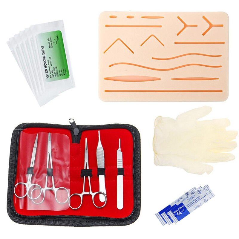 Undervisning sutur trening kit hud operere sutur praksis modell trening pad nål saks: Default Title