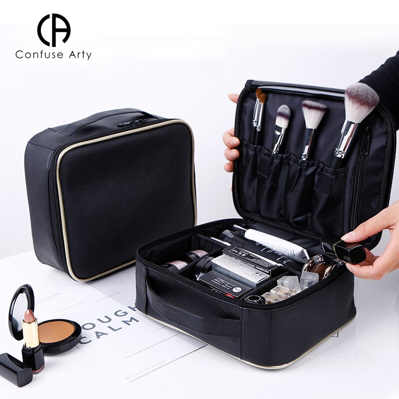 rose/rouge/noir sac cosmétique petit étui de rangement étanche de maquillage Portable