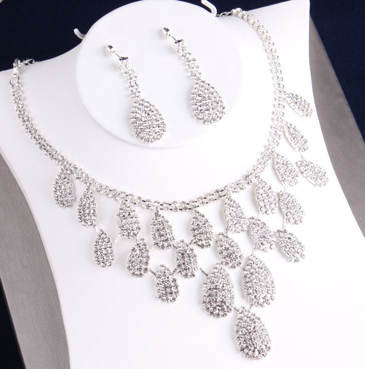 Ensemble de bijoux de luxe en cristal scintillant, goutte d'eau, ensemble de bijoux en strass, diadèmes, couronne, colliers, boucles d'oreilles, mariage, perles africaines