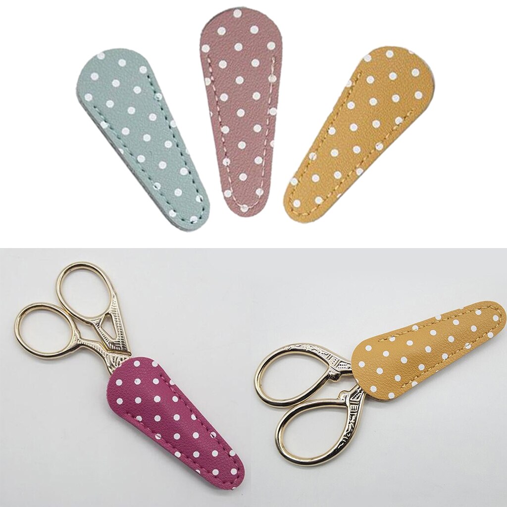 3 pièces pointillé couture ciseaux gaine sécurité ciseaux housse de protection coloré