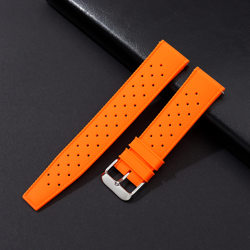 Siliconen Horlogebanden Quick Release Rubber Horlogebanden 18mm 20mm 22mm Tropic Ademend Waterdicht Horloge Band: Oranje / 18mm