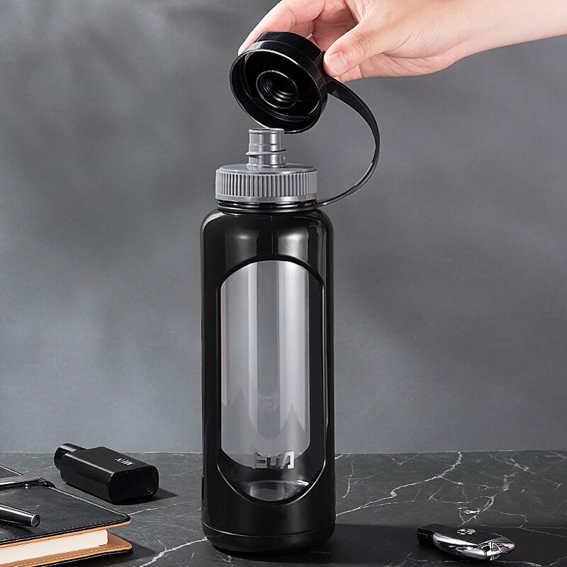 Herbruikbare Glas Water Fles Siliconen Mouw Liefde Eiland Water Drinken Fles Zetgroep Custom Borraccia Huis Decoratie JJ60WB