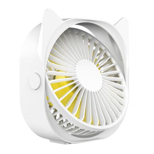 Rotatable USB Desktop Fan Cats Ears Portable Mini Fan Quiet USB Powered Desktop Cooling Fan for Home Office Air Cooling Fan: White