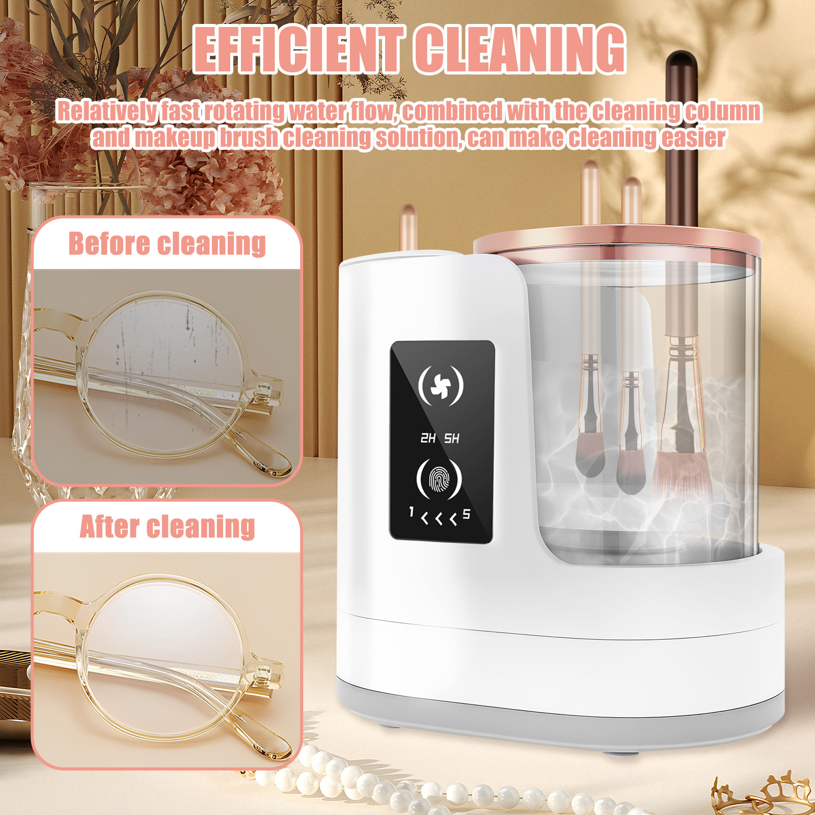 3 IN 1 Electric Makeup Brush Cleaner Automatic USB Plug Rechargeable Make Up Brush Rotary Washer Quick Dry Sterilize Tool