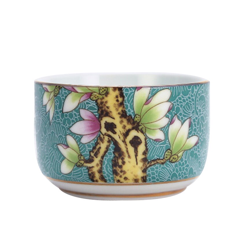 6pc Tea cup set Jingdezhen Enamel Color High Phnom Penh Ceramic Cups Hand-painted Tea Bowl Set Chinese Kungfu Tea Set
