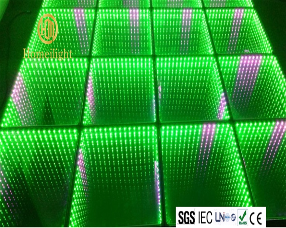 Rgb fuld farve kontrol led dansegulv scene lys fest disco uendeligt spejl 3d led dansegulv