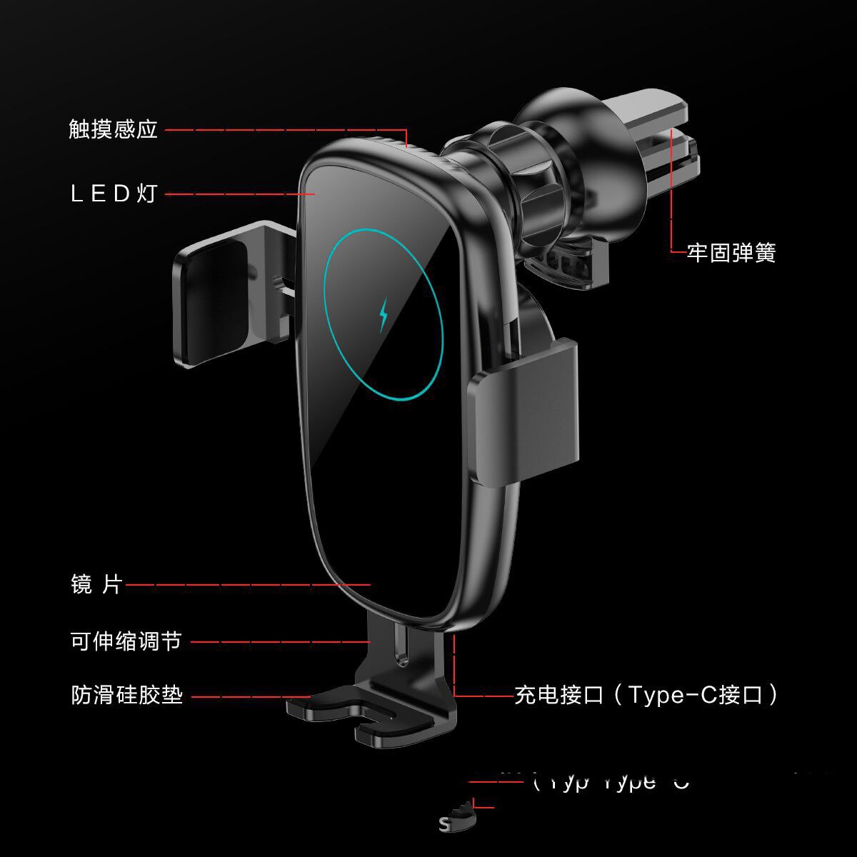 15W-vehicle Draadloze Opladen Auto Telefoon Houder X5 Automatische Intelligente Draadloze Inductie Lader Snel Opladen: Default Title