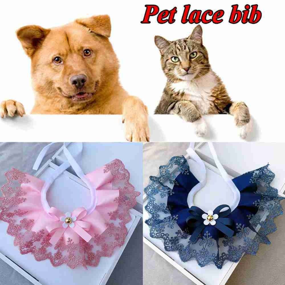 Mode Kat Ketting Hond Speeksel Handdoek Kant Mesh Strik Hond Halsdoek Pet Puppy String Slabbetje