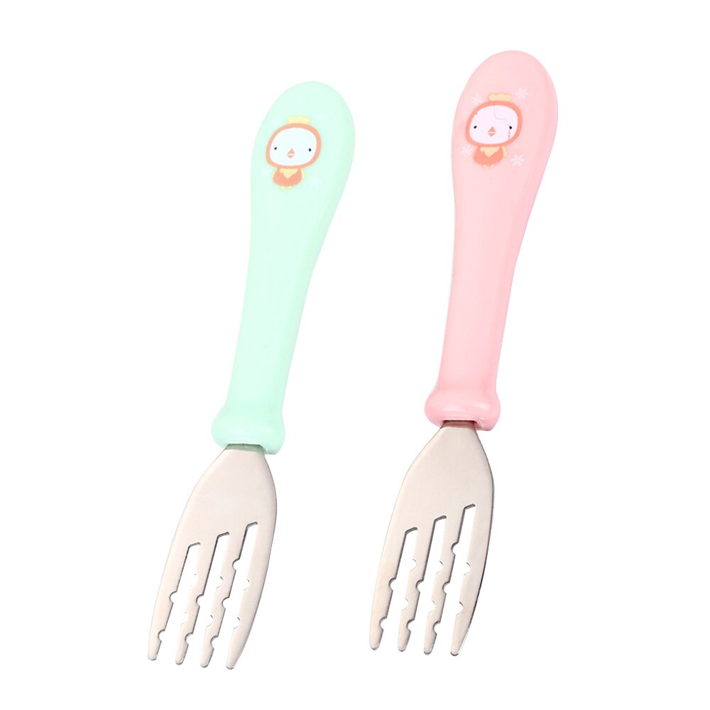 2pcs/lot Baby Feeding Spoon Fork Set 304 Stainless Steel Toddler Infant Tableware Flatware Kids Cutlery accessories
