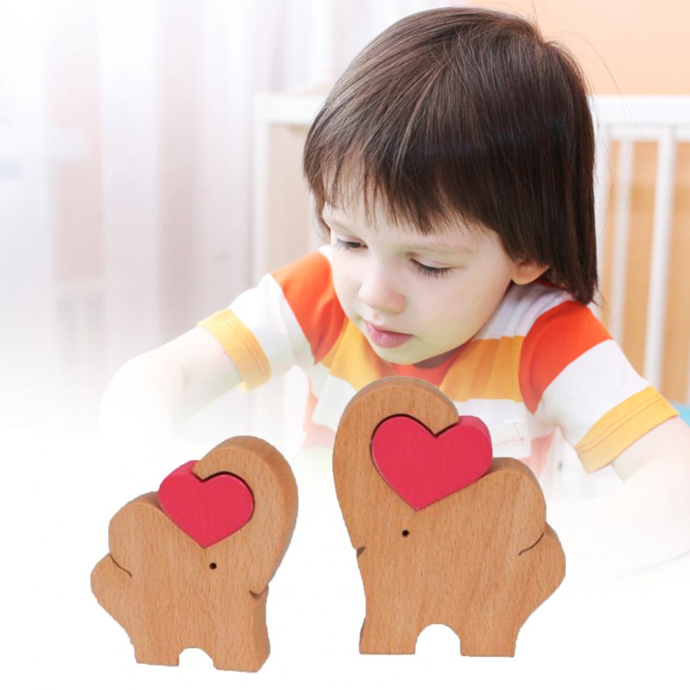 1Pcs Display Mold Houten Olifant Moeder En Kind Beste Moeder In De Wereld Gedrukt Hout Desktop Ornament Voor kids