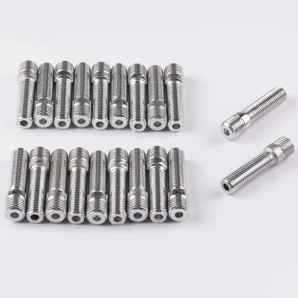 20pcs Extended M14*1.25 - M12*1.5 Long Wheel Stud Conversion 58mm Length Adapter Bolt