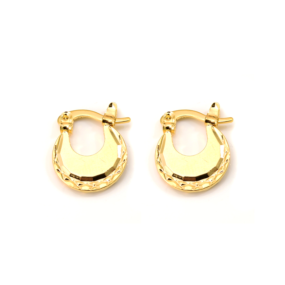 gold mini Kid Baby Little Girls jewelry Security Safety Princess Round Gold Huggies hoop earrings for women party Jewelry