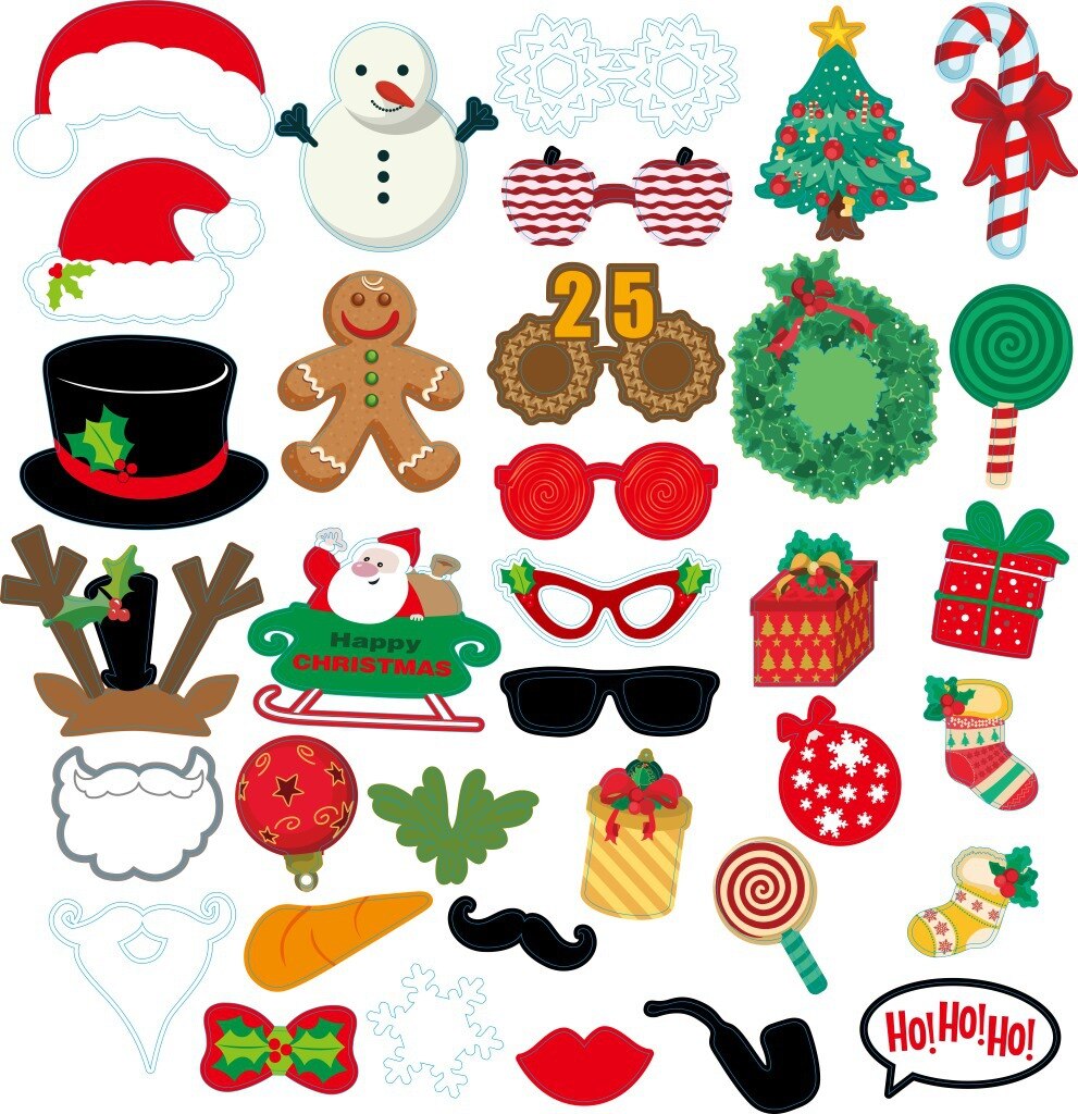 17Stck Papier Weihnachten Hütte Lustige Interessant Party Fotografie Requisiten Weihnachten Kreative Foto Verkaufsstand Requisiten freundlicher Spielzeug Dekorationen