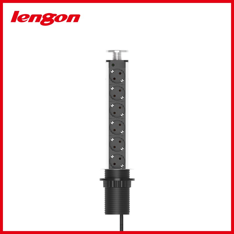 LENGON 16A PULL POP UP 3 Power Socket Kitchen Table Desktop Sockets Retractable Worktop EU Outlet With Child Protective Lock: 6