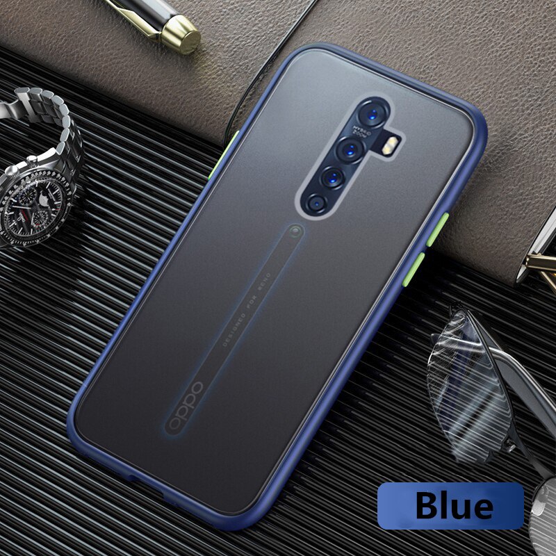 Matt Transluzente Fall für OPPO Realme X2 Pro XT Reno Ace Telefon Fall Silikon Rahmen Harte Rückseitige Abdeckung Stoßfest Fall: For Realme X2 / Blue