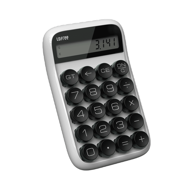 Lofree Calculator Jelly Beans Calculator LCD Display Detachable Keycap intelligent shutdown key cap student office calculation: white