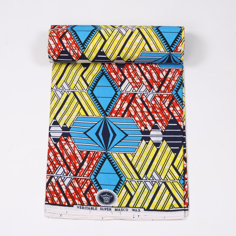 Pagne africain de , tissu imprimé coloré Wax, 6Yards par lot