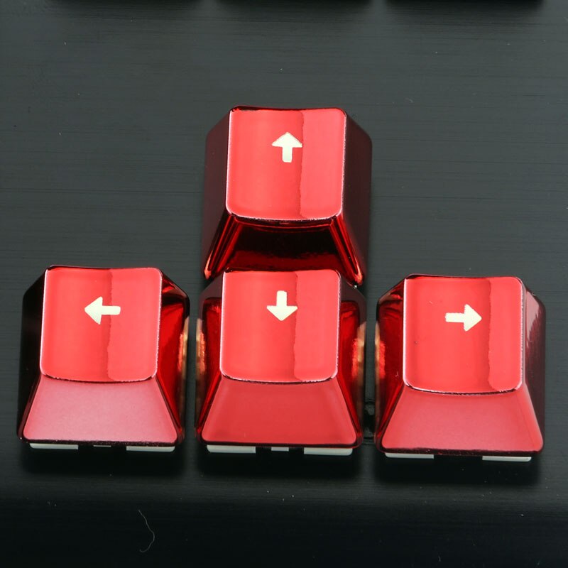 Electroplate 12Keycaps For Mechanical Keyboard Red Double-shot Injection Key Caps with Key Puller FPS and MOBA Gaming Kit DIY