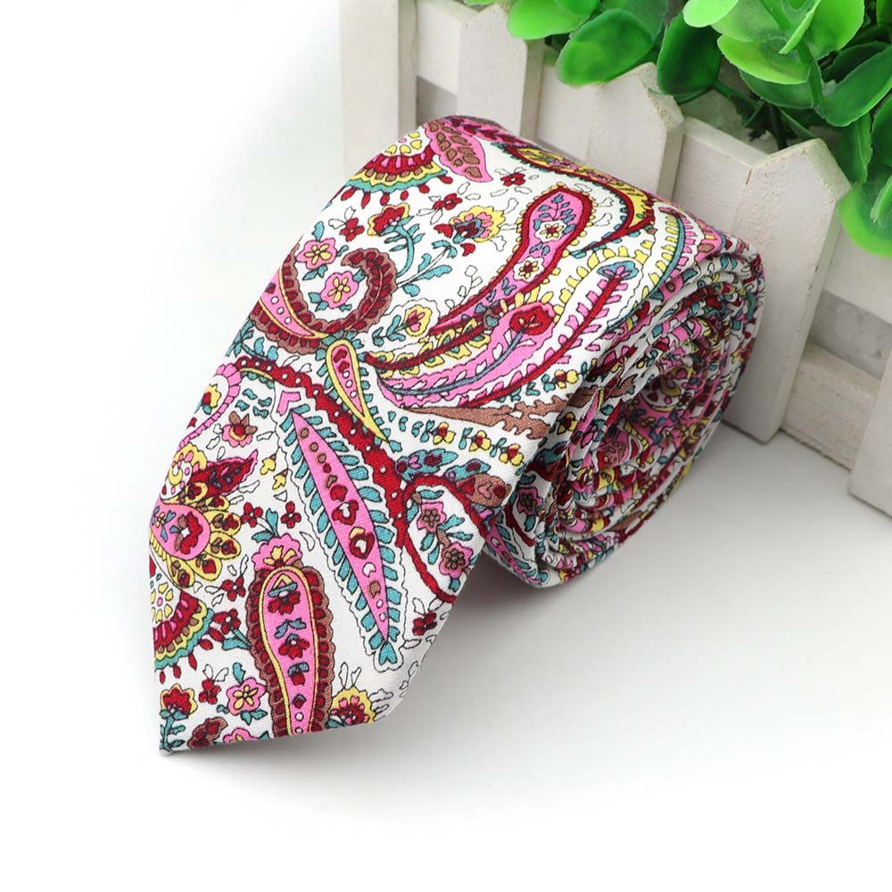 Katoen Bloemen Tie Mens 6 Cm Smalle Stropdas Paisley Plaid Bloem Voor Wedding Party Casual Accessoires: 12