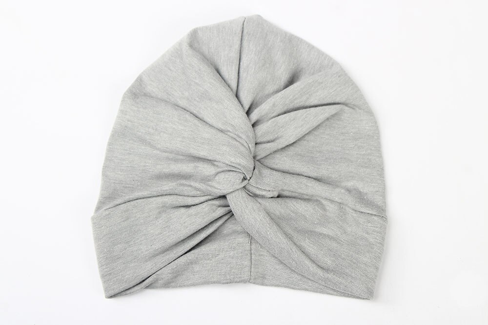 Pudcoco infantile Del bambino Turbante Cappelli Del bambino Del bambino Dei Capretti Del Ragazzo Della Ragazza Miscele del Cotone Cappello Molle Bello Sveglio Appena nato del Cappello Della Protezione di 0-2anni: grigio