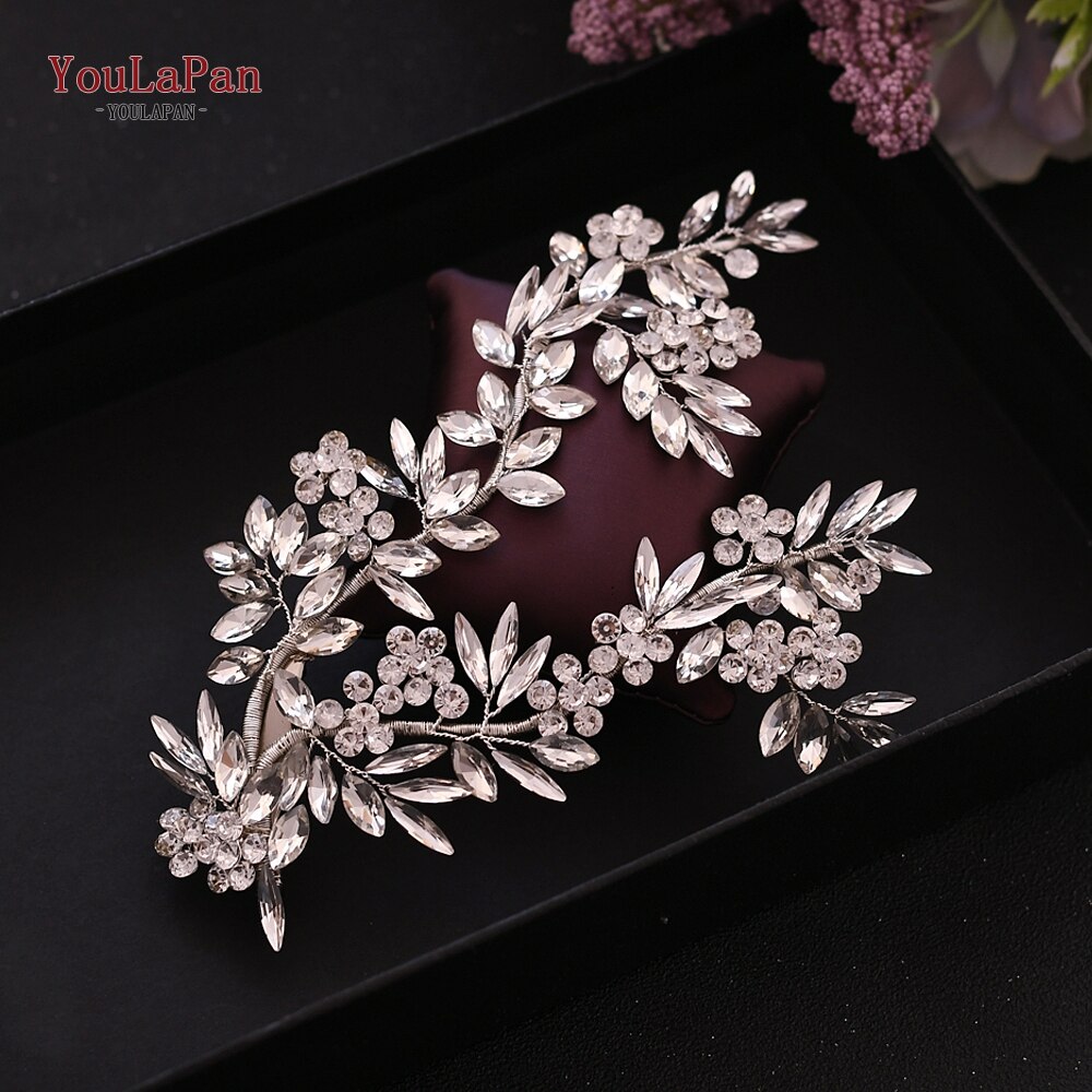 Youlapan HP271 Bruiloft Baret Bruiloft Haaraccessoires Bridal Haarspelden Luxe Zilveren Haarband Bruiloft Haar Clips Voor Vrouwen