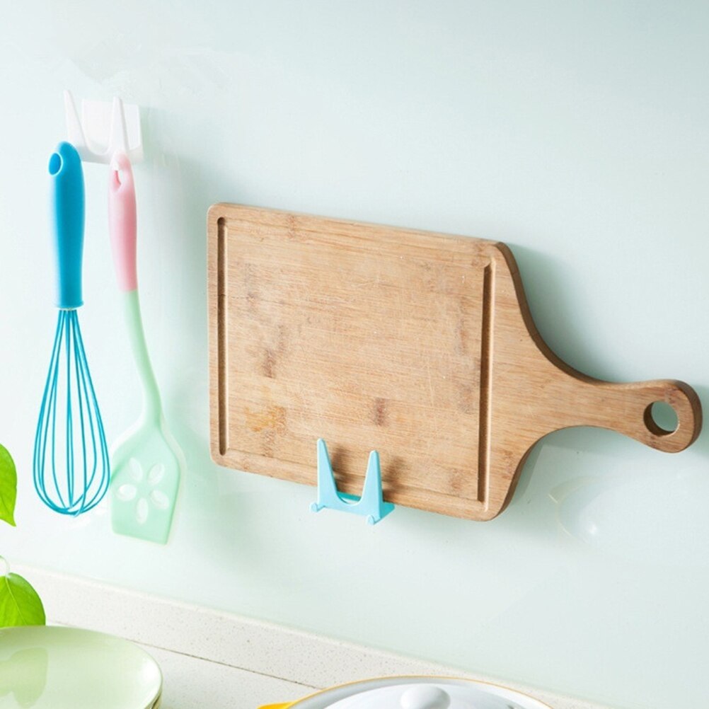 2 uds soporte para tapas de ollas de plástico montado en la Pared Soporte de tapa de olla herramienta de cocina organizador estante de almacenamiento