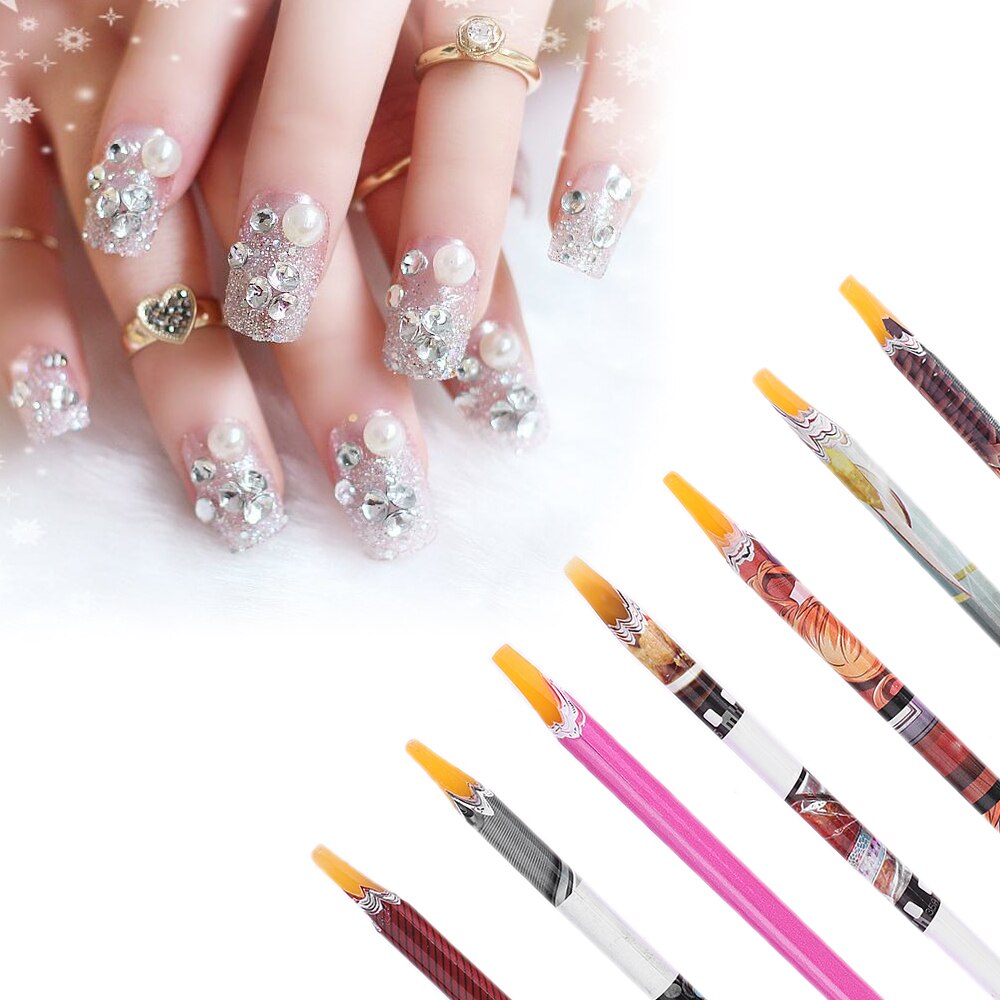¡Al azar! 1 ud. Pluma punteada de cera lápiz auto-diamantes de imitación adhesivos gemas perforación fácilmente recoger consejos herramientas DIY salón manicura arte de uñas