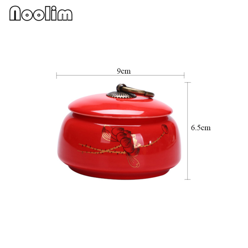 Portable Travel Ceramic Sealed Pot Small Storage Box Household Tea Caddy Canister with Lid Kitchen Spice Jar