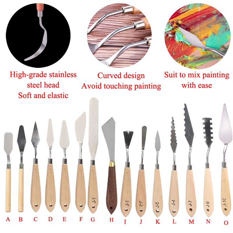 Palette Oil Mix Scrape Scraper Knife Texture Painter Paint Tool Artist Art Draw Spatula Drawer watercolor Student Pigment
