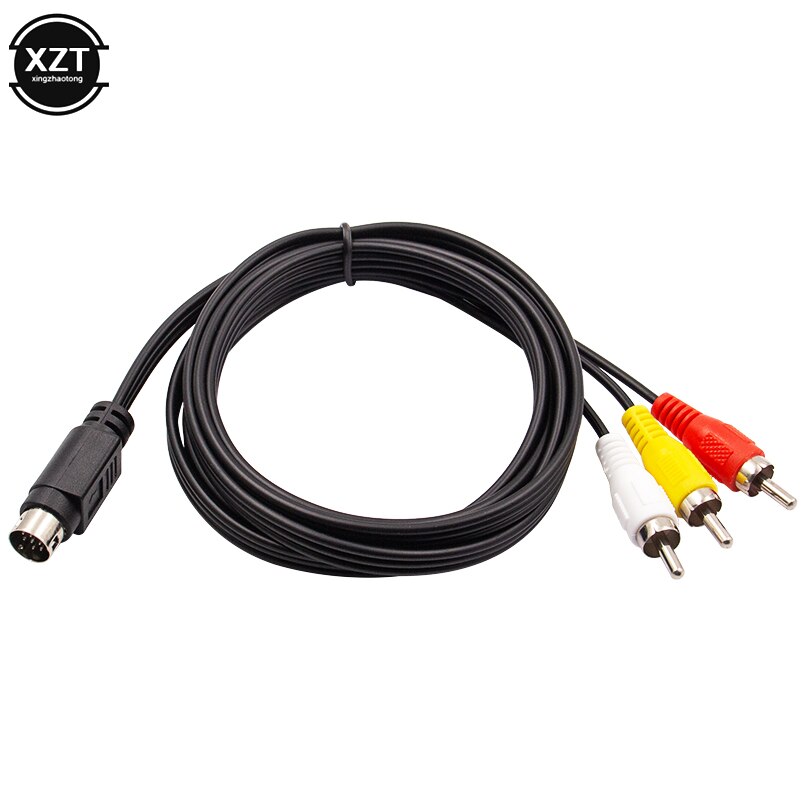 1.8M Retro-Bit Av Rca Audio Video Kabel Voor Sega Genesis 2 3 Ii Iii Aansluiting Cord 3RCA om 9 Pin Vernikkeld Plug Game Kabel