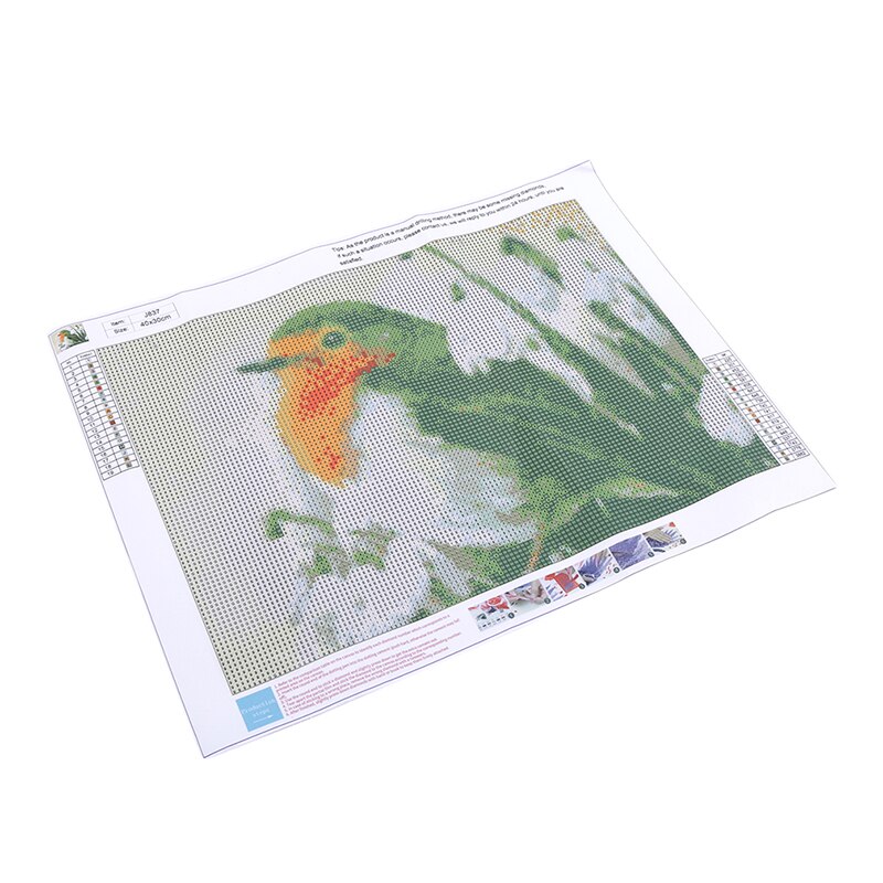 Steen Schilderen Olieverf Orchidee Groene Vogel Ronde Diamant Vol Diamanten 5d Diy Kruissteek Diamant Schilderij