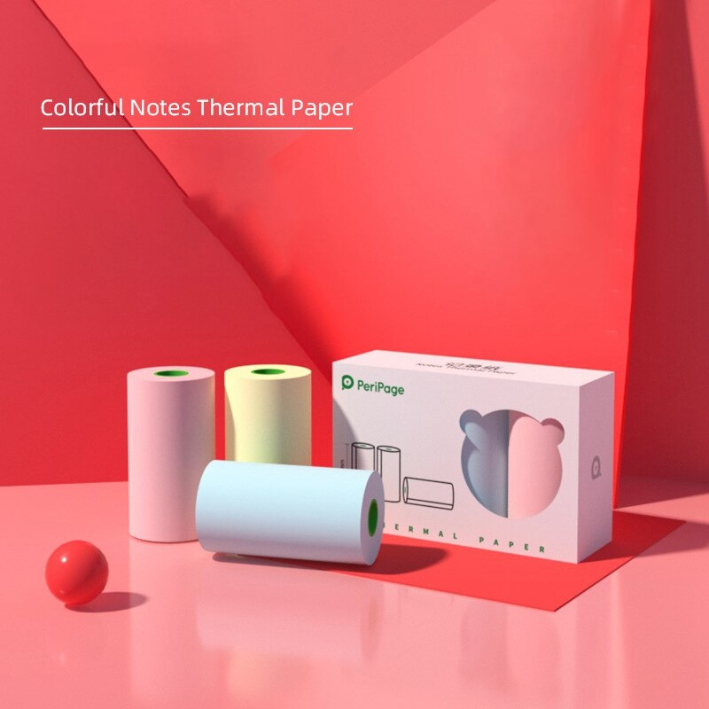 Mini Thermal Printer 5.7*3*3cm Sensitive Adhesive Sticker Printing Paper With 3Rolls For Phontos Print Paper