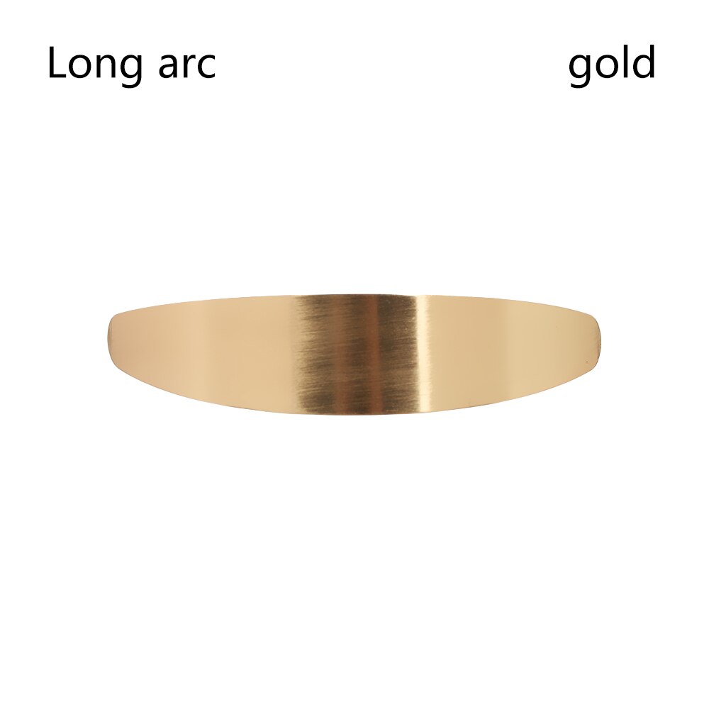 1PC European and American Style Woman Metal Hair Clip Lazy Wind Geometry Hair clip Horsetail Clip Girls Hair Styling Accessories: Long arc Gold
