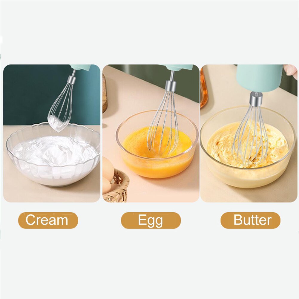 Wireless Electric Food Mixer Portable Hand Blender Rechargeable Dough Blender Egg Beater Baking Hand Mixer Kitchen Tools