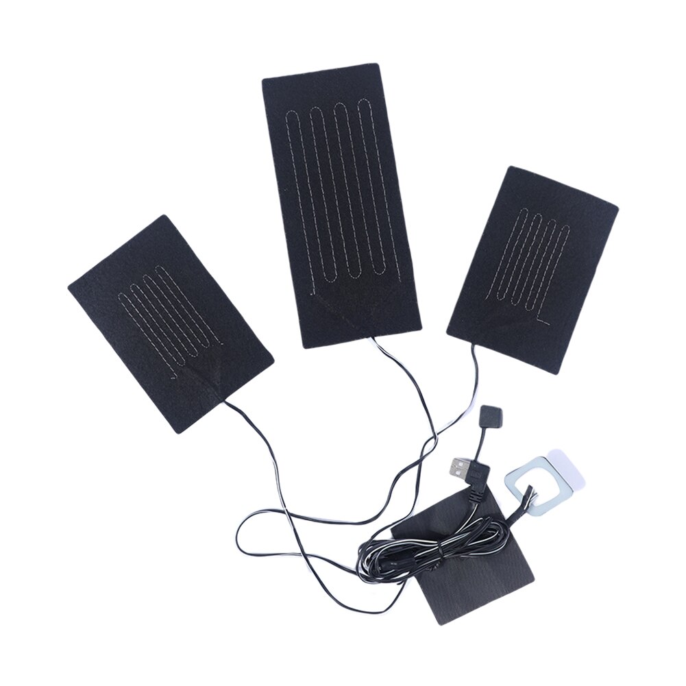 3 In 1 Camping Electric USB Heating Pad Safe For Clothing Washable Vest Jacket Adjustable Temperature Outdoor Winter DIY Warmer