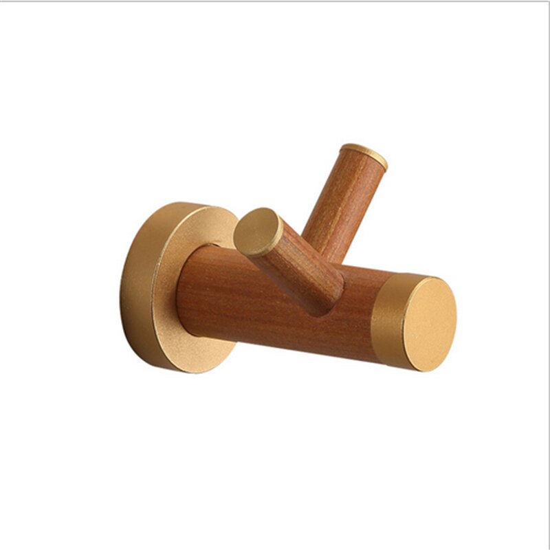 Houten handdoekhouder voor in de badkamer, set badkameraccessoires, toiletborstelhouder, set badkameraccessoires, toiletrolhouder voor aan de muur: Hout n
