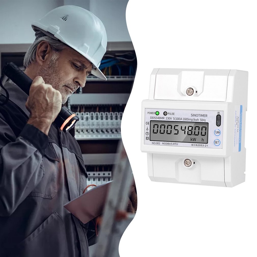 SINOTIMER DDS548Herr 5-100A 230V Multi-funktionale Einphasig AC Energie Verbrauch Meter Überwachung Schiene Mit RS485 Modbus