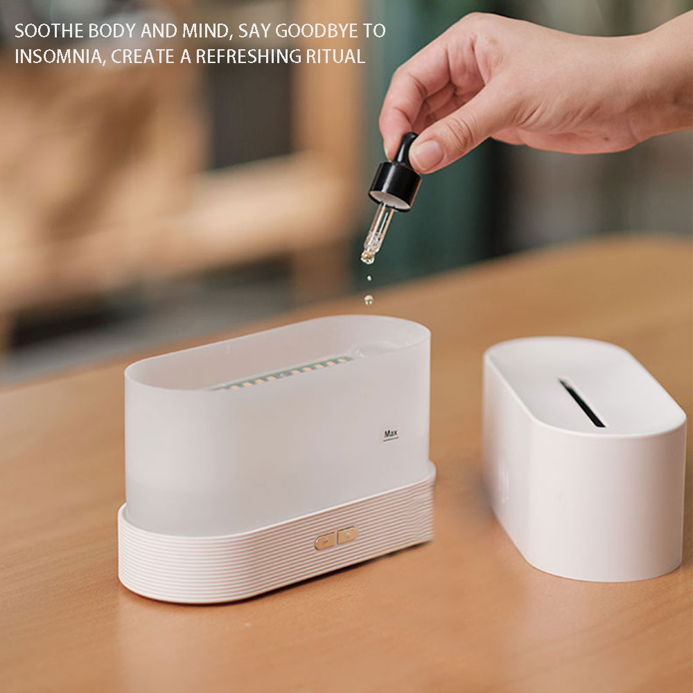 Bærbar aroma diffusor simulering flamme usb ultralyd luftfukter hjemmekontor luftfukter aromaterapi flamme lampe diffusor
