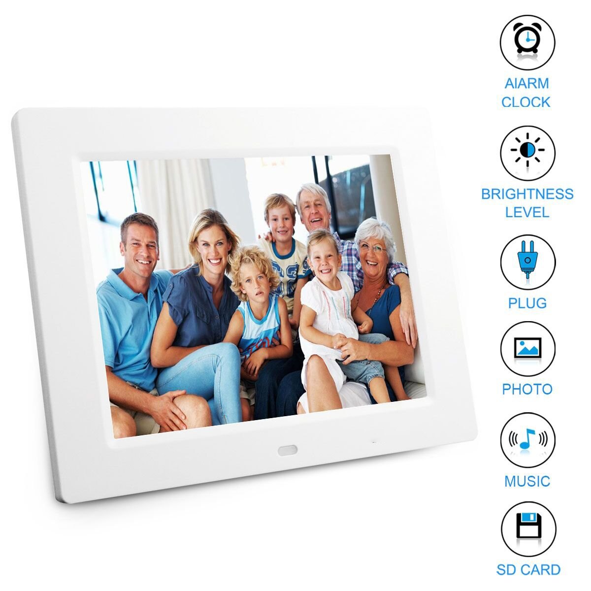 8 " tft-lcd digital klokke kalender dato dag klokke klokke automatisk dimming 8 språk hd display påminnelse alzheimer's