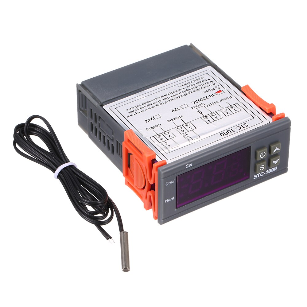 STC-1000 Digital Temperature Controller Heating Cooling Centigrade Thermostat 2 Relays Output with Sensor