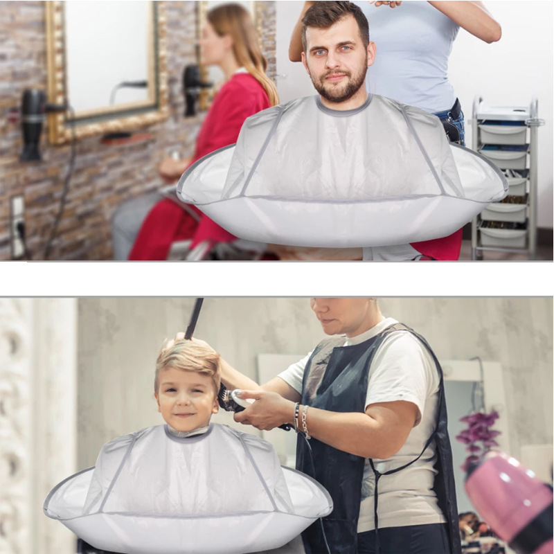 Capa de corte de pelo de tamaño mediano para adultos, tinte para el cabello de tela, capa de corte de pelo tridimensional transpirable para el hogar, herramienta de corte de pelo plegable